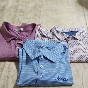 Golf Shirts. Blue and Purple Patterned Men's Shirts
